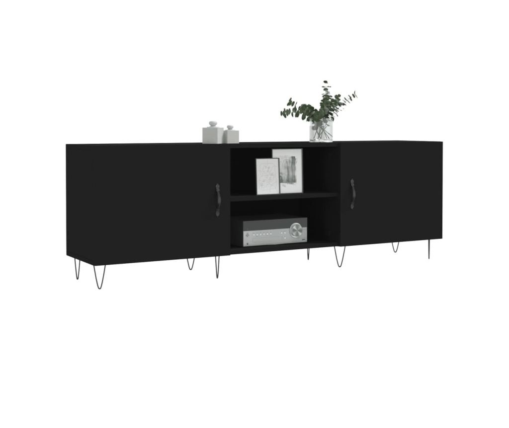 TV komoda, crna, 150x30x50 cm, kompozitno drvo - 3