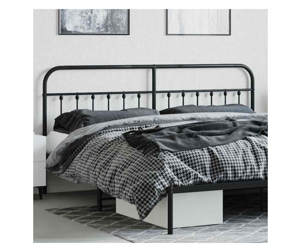 Metalni uzglavlje, crno, 200 cm - 3