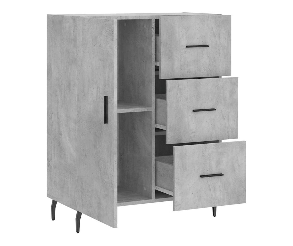 Ogledalo, siva boja betona, 69,5x34x90 cm, konstruirano drvo - 6