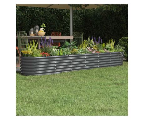 Jardinerija antracit 260x40x36 cm barvan jeklo elektrostatik