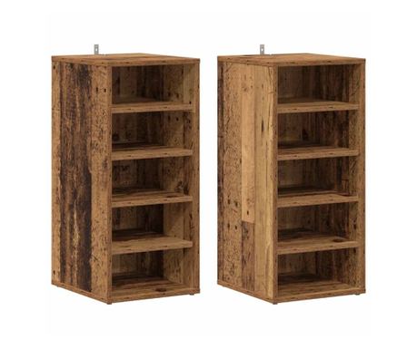 Ormari za cipele 2 kom staro drvo 32x35x70 cm konstruirano drvo