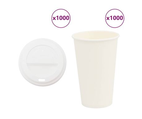 papirnate šalice za kavu s poklopcima 1000 kom 16 oz 400 ml