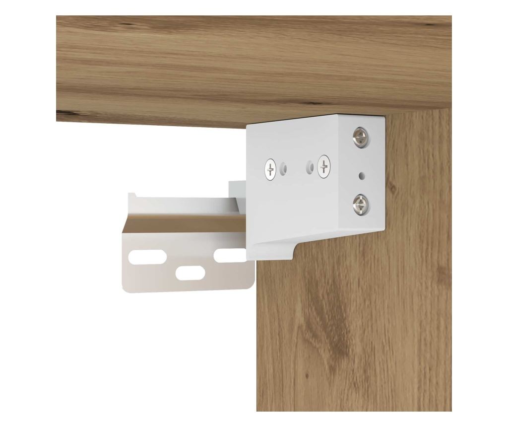 Комплект за стена на телевизор с LED 5 pcs Дъб Инженерно дърво - 10