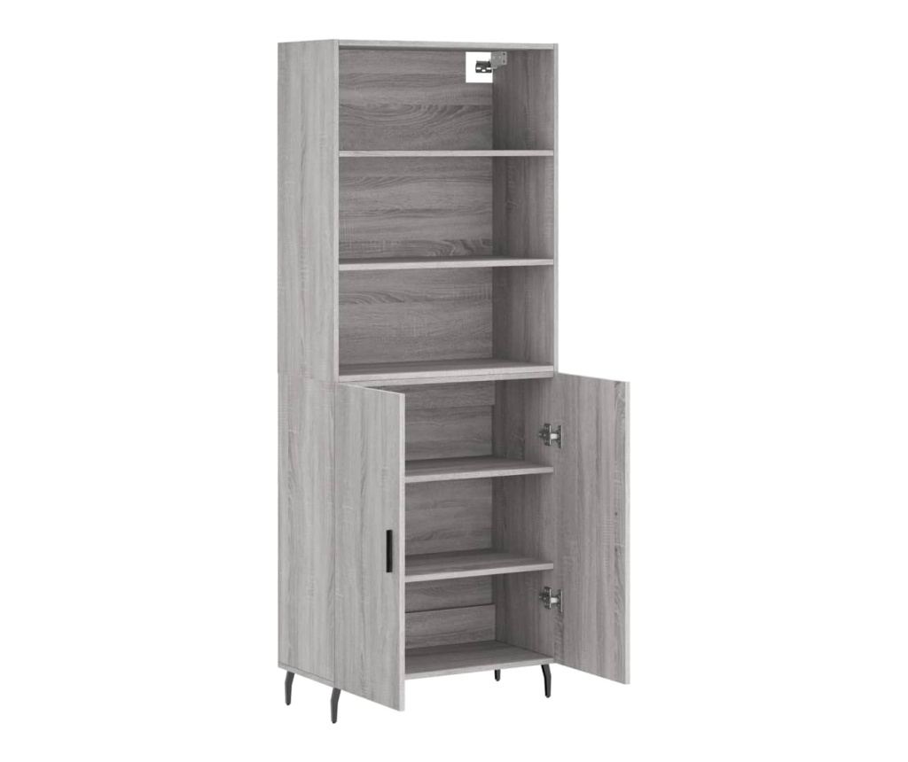 Visoki ormarić, sonoma siva, 69,5x34x180 cm, konstruirano drvo - 4