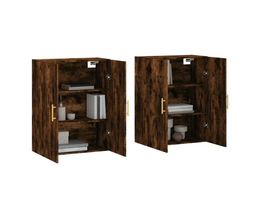Zidni ormarići, 2 kom, Boja hrasta dima, 69,5x34x90 cm - 3