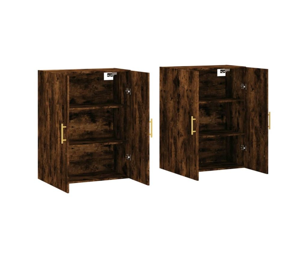 Zidni ormarići, 2 kom, Boja hrasta dima, 69,5x34x90 cm - 4