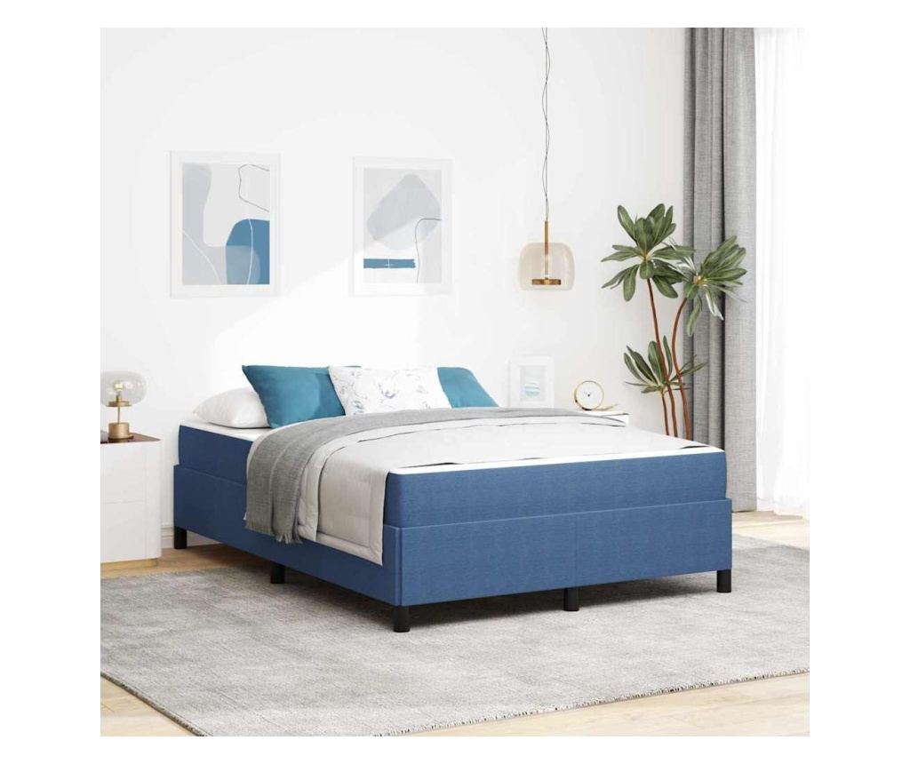 Рамка за легло с матрак Синьо 160 x 200 cm текстил - 2