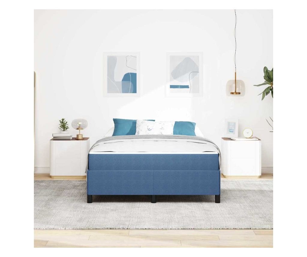 Рамка за легло с матрак Синьо 160 x 200 cm текстил - 3