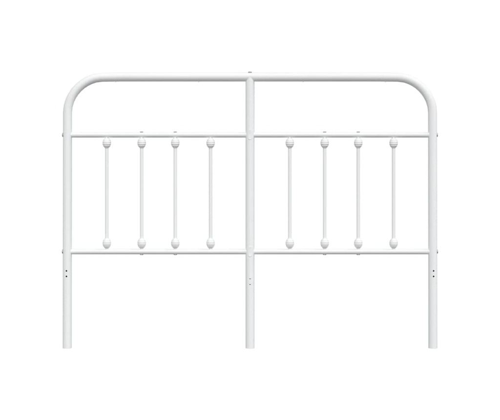 Metalni uzglavlje za krevet, bijelo, 150 cm - 4