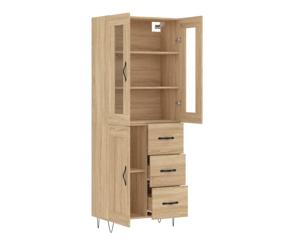 Visoka komoda sonoma hrast 69,5x34x180 cm inženirski les - 4