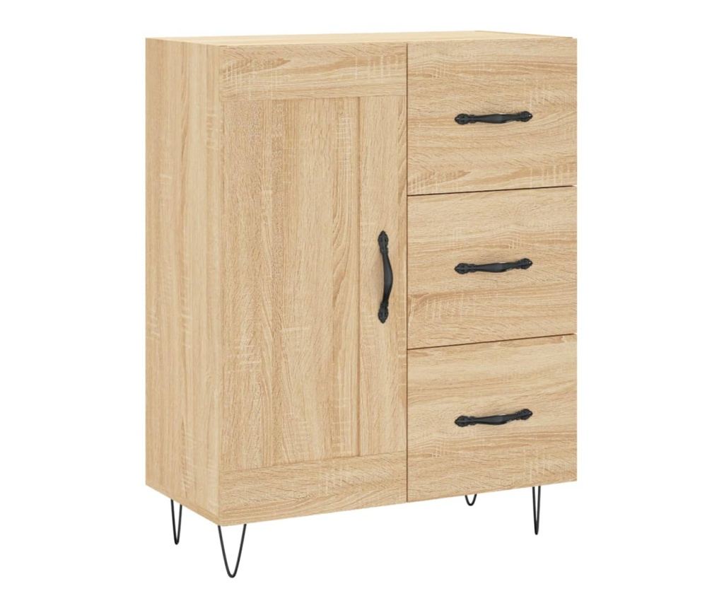 Visoka komoda sonoma hrast 69,5x34x180 cm inženirski les - 7