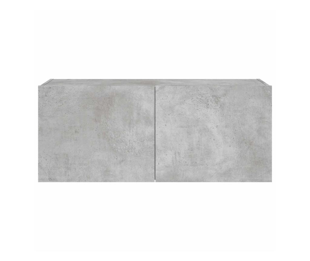 Stenska TV omarica z LED lučkami betonsko siva 100x35x41 cm - 9