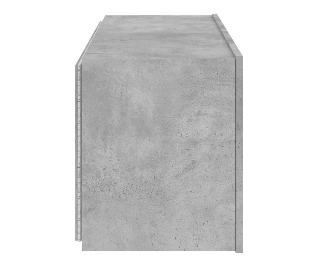 Stenska TV omarica z LED lučkami betonsko siva 100x35x41 cm - 10