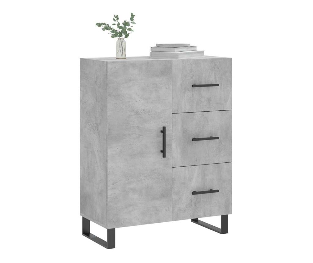 Ostavite, betonsko siva, 69,5x34x90 cm, konstruirano drvo - 3