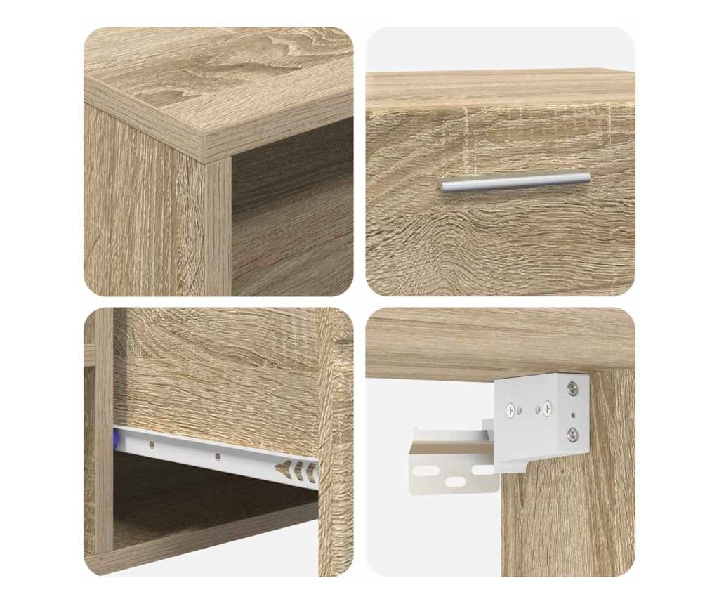 Комплект ТВ шкаф с чекмедже FLORIN Сонома дъб Инженерно дърво - 9