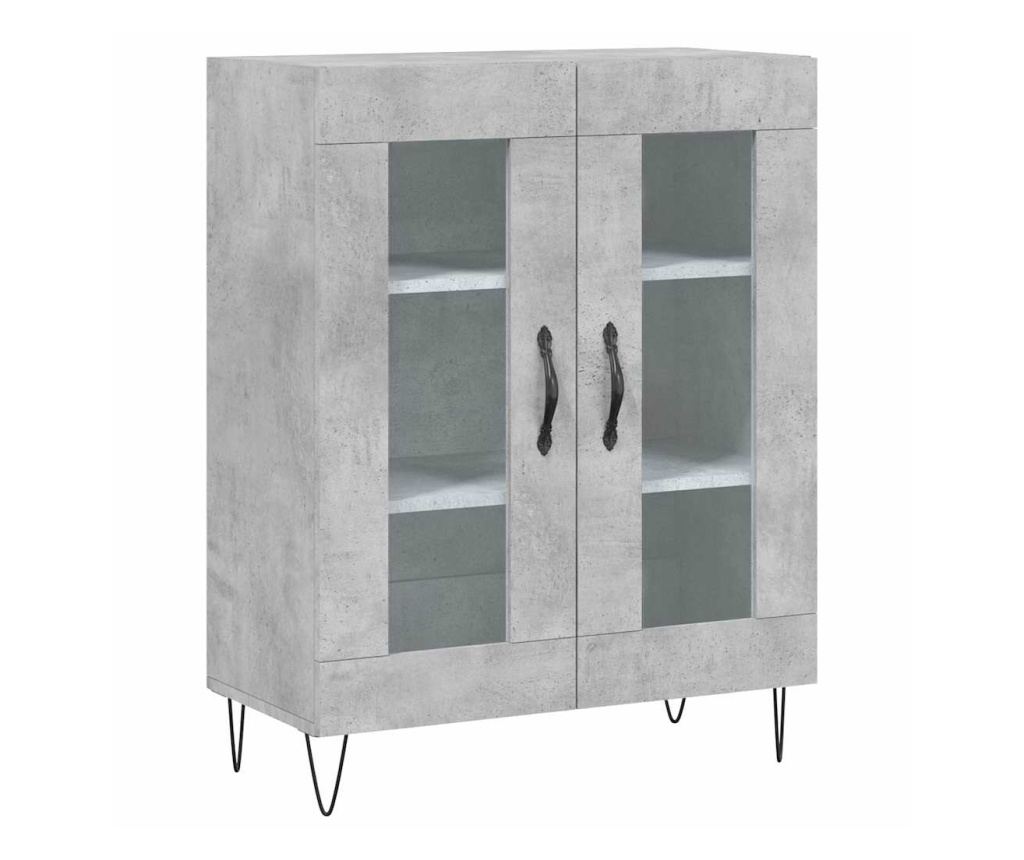 Visoki ormar, betonsko siva, 69,5x34x180 cm, kompozitno drvo - 7