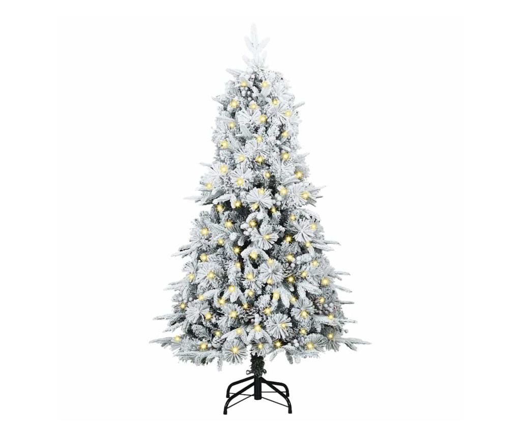 Изкуствено коледно дърво с хингед Зелен 120 cm PE и PVC - 3