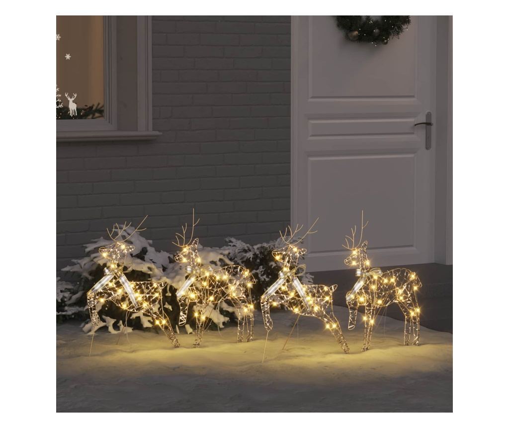 LED елени с 80 LED светодиода 4 pcs Златист PET - 2