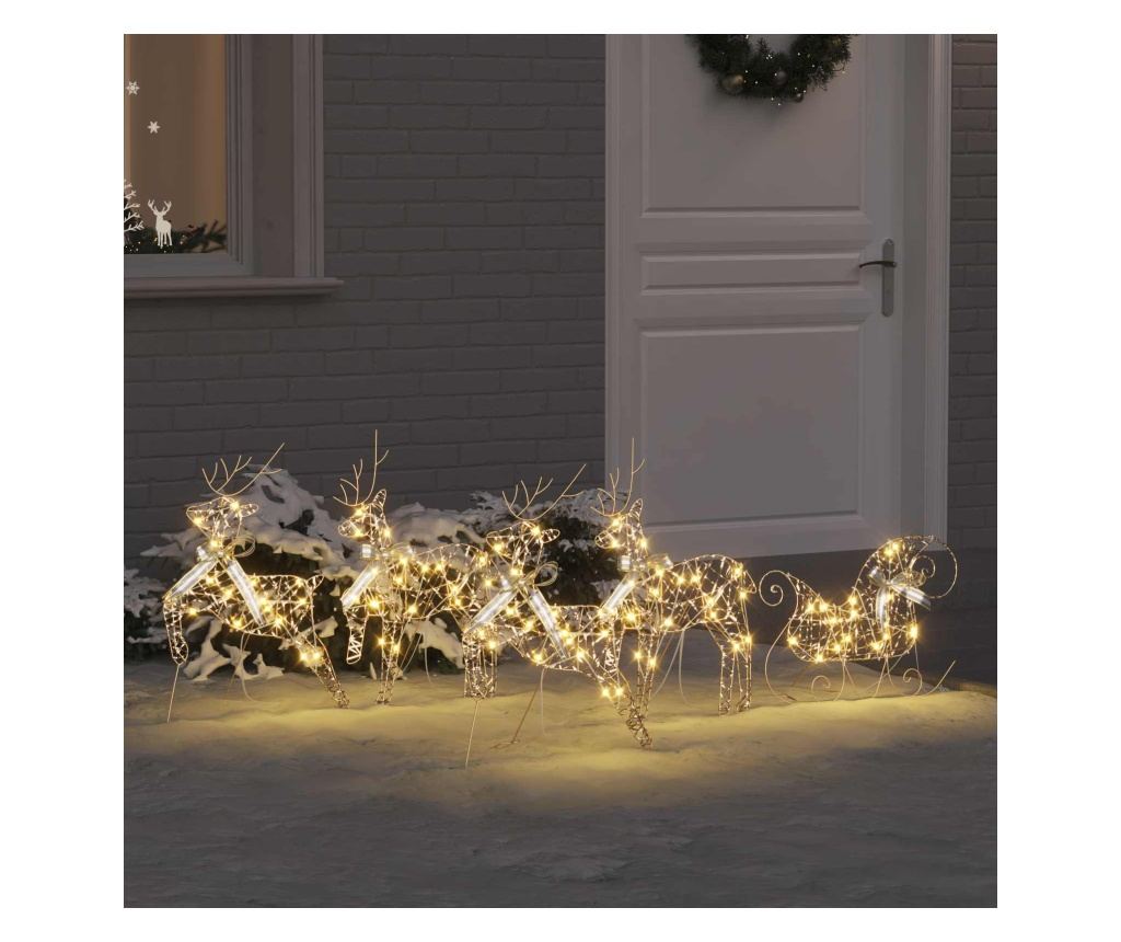 LED елени с 40 LED светодиода 5 pcs Златист PET - 2
