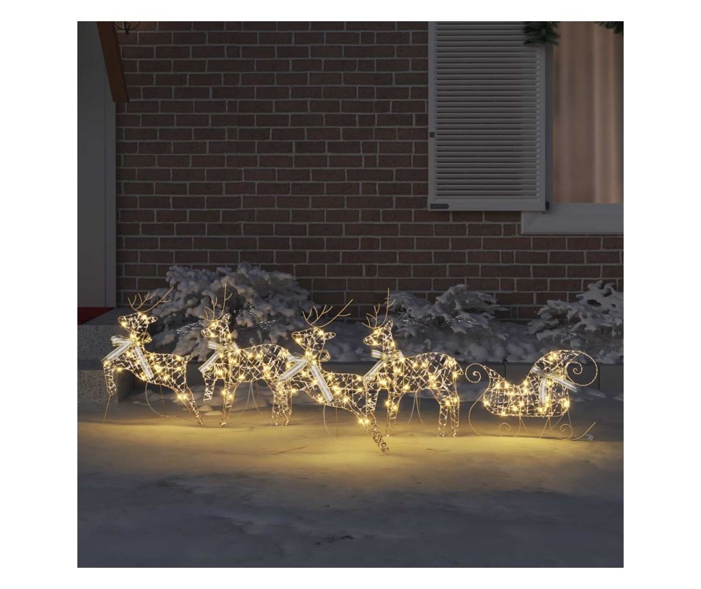LED елени с 40 LED светодиода 5 pcs Златист PET - 3
