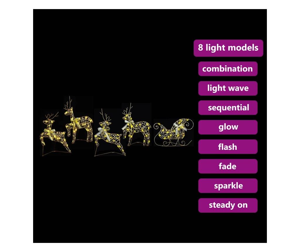 LED елени с 40 LED светодиода 5 pcs Златист PET - 8
