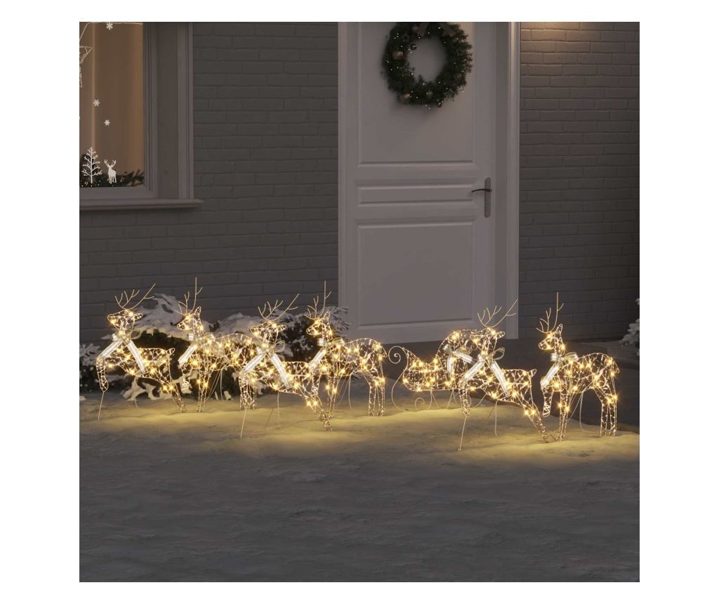 LED елени с 40 LED светодиода 7 pcs Златист PET - 2