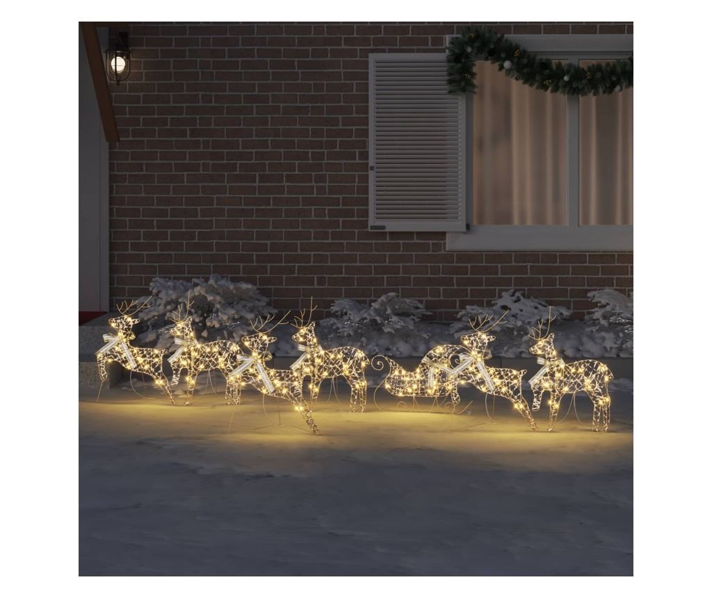 LED елени с 40 LED светодиода 7 pcs Златист PET - 3