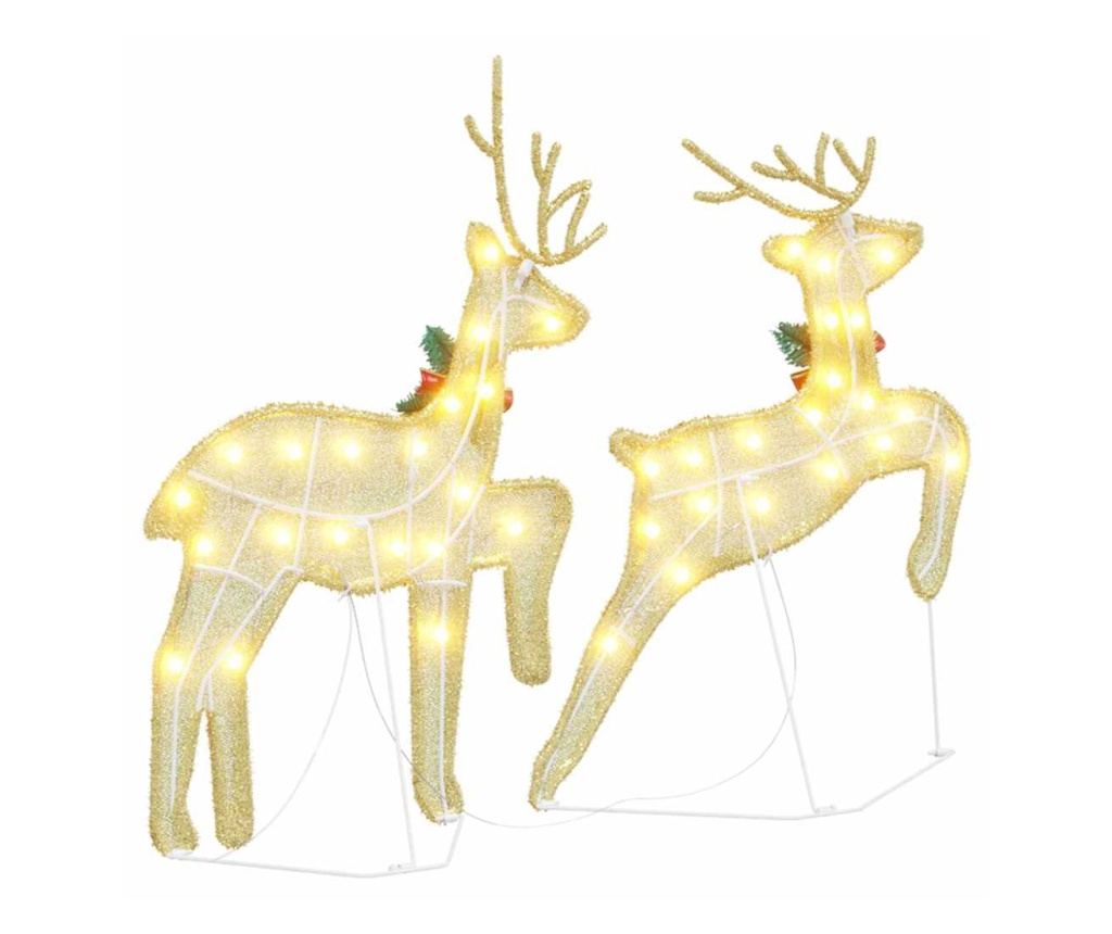 LED елени 2 pcs Топло бяло текстил - 6