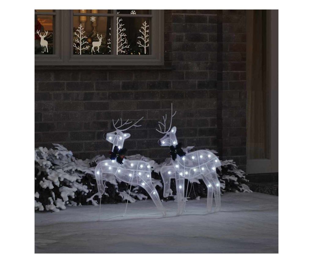 LED елени 2 pcs Студено бяло текстил - 3