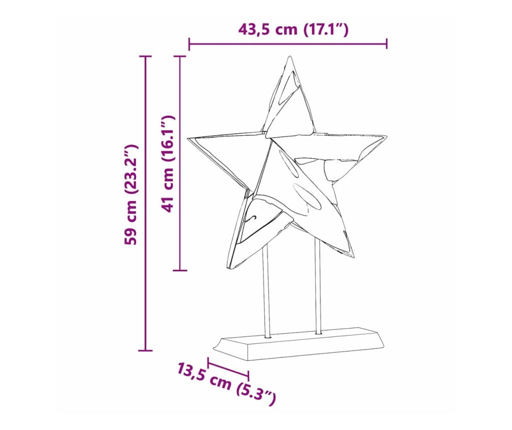 Коледна звезда Кафяво 43,5 x 13,5 x 59 см Солидно тиково дърво - 10