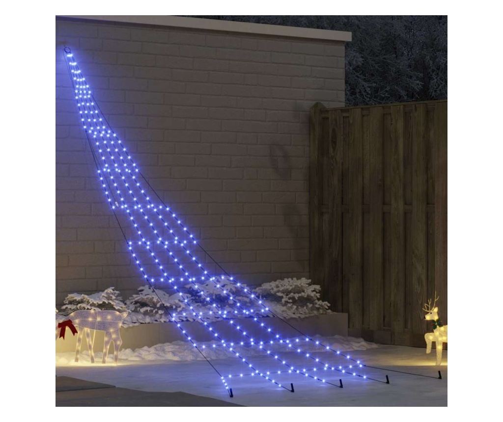 LED коледна елха с колчета за земя Синьо 511 см Метал - 2