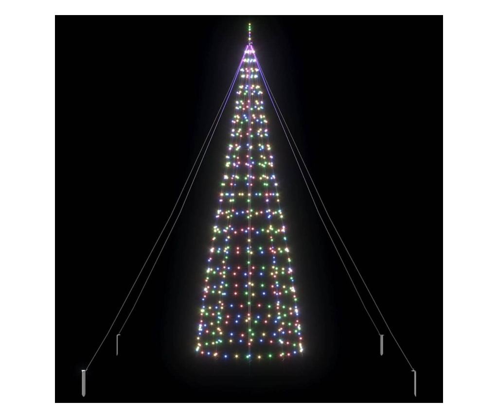 LED коледна елха с колчета за земя Многоцветен 400 cm Желязо - 5