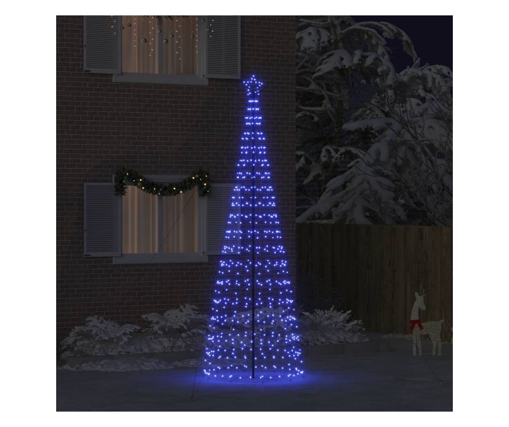 LED коледна елха с колчета за земя Синьо 400 cm Желязо - 2
