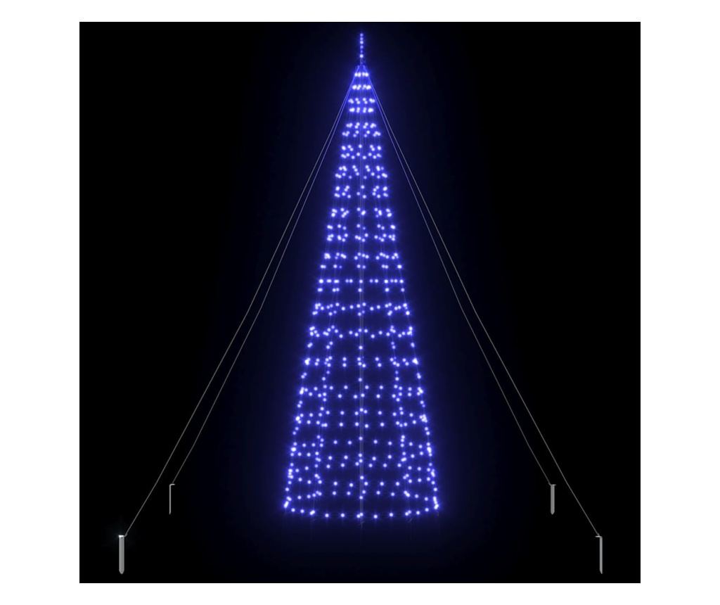 LED коледна елха с колчета за земя Синьо 400 cm Желязо - 5