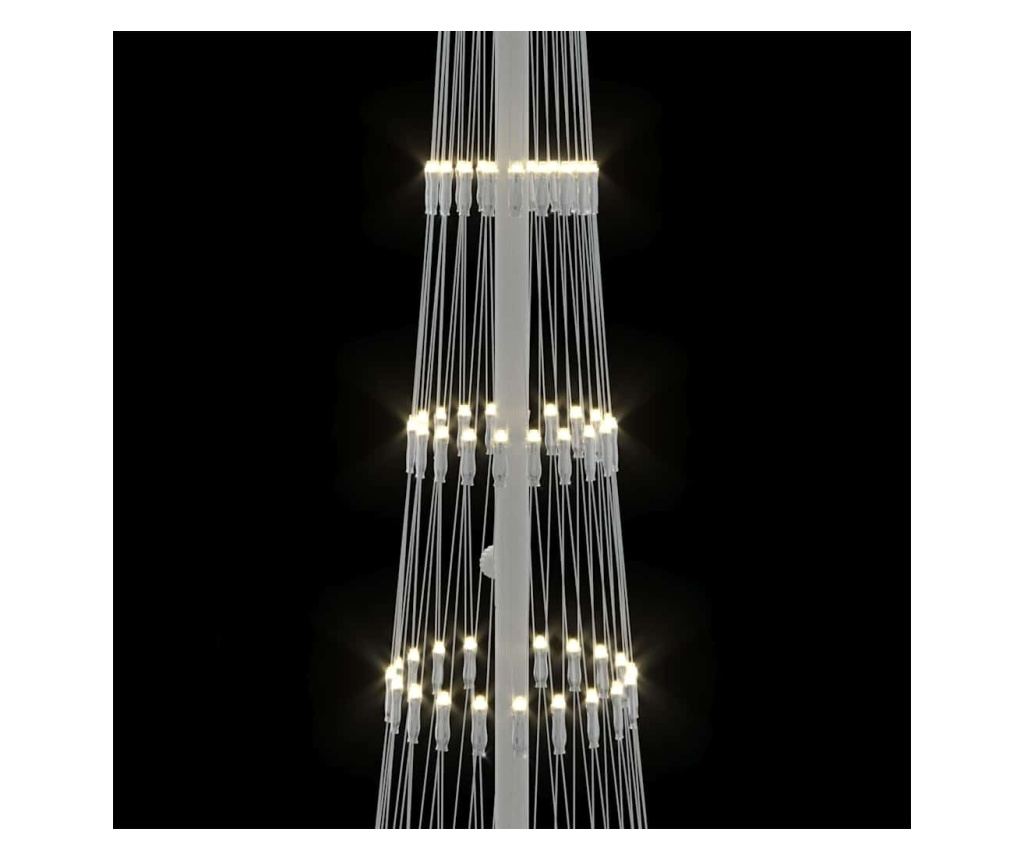 LED Коледна Елха с поставка Топло бяло 51 х 51 х 190 см Метал - 6