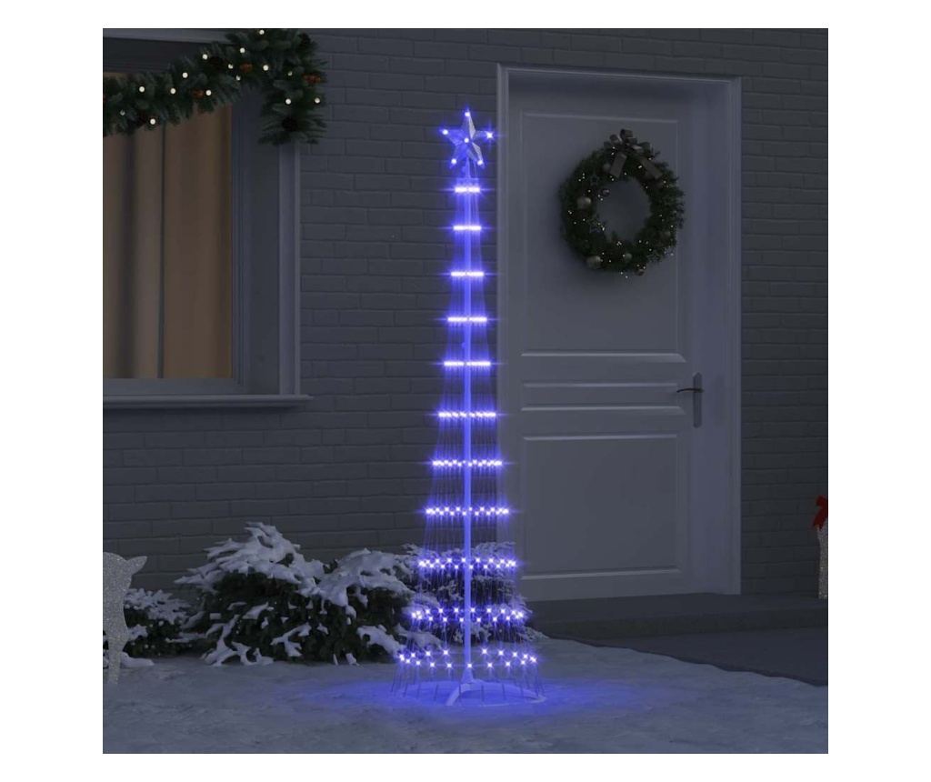 LED Коледна Елха с поставка Синьо 51 х 51 х 190 см Метал - 2