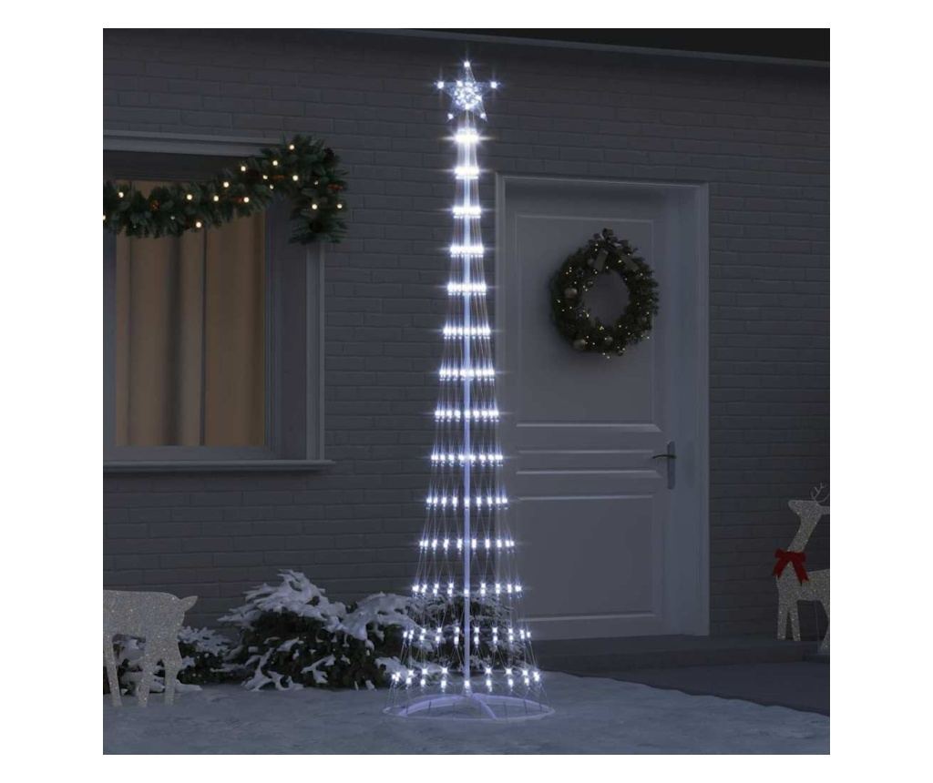 LED Коледна Елха с поставка Хладно бяло 70 х 70 х 250 см Метал - 2