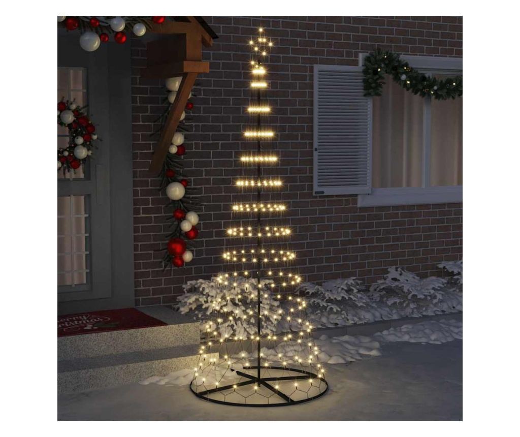 LED Коледна Елха с 295 LED светодиода Топло бяло 250 cm Метал - 3