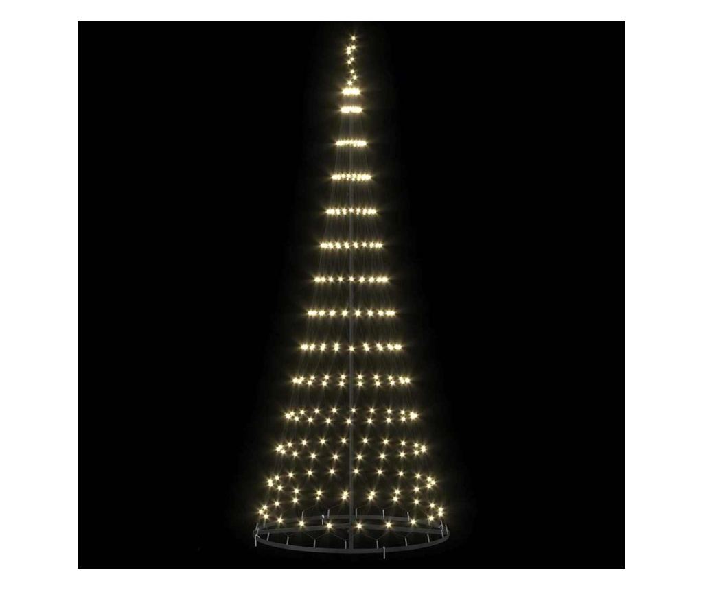 LED Коледна Елха с 295 LED светодиода Топло бяло 250 cm Метал - 5