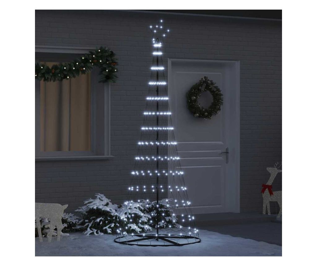 LED Коледна Елха с 295 LED светодиода Хладно бяло 250 cm Метал - 2
