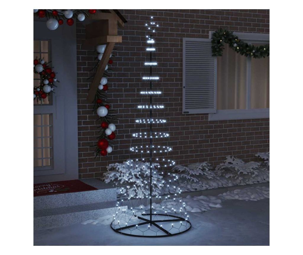 LED Коледна Елха с 295 LED светодиода Хладно бяло 250 cm Метал - 3