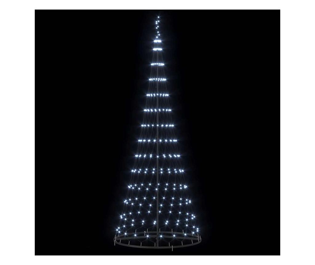LED Коледна Елха с 295 LED светодиода Хладно бяло 250 cm Метал - 5