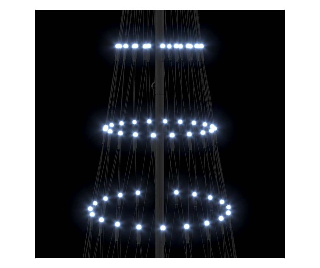 LED Коледна Елха с 295 LED светодиода Хладно бяло 250 cm Метал - 6