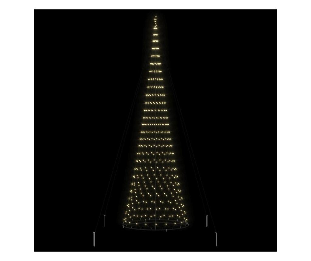 LED Коледна Елха с 555 LED светодиода Топло бяло 500 cm Метал - 5