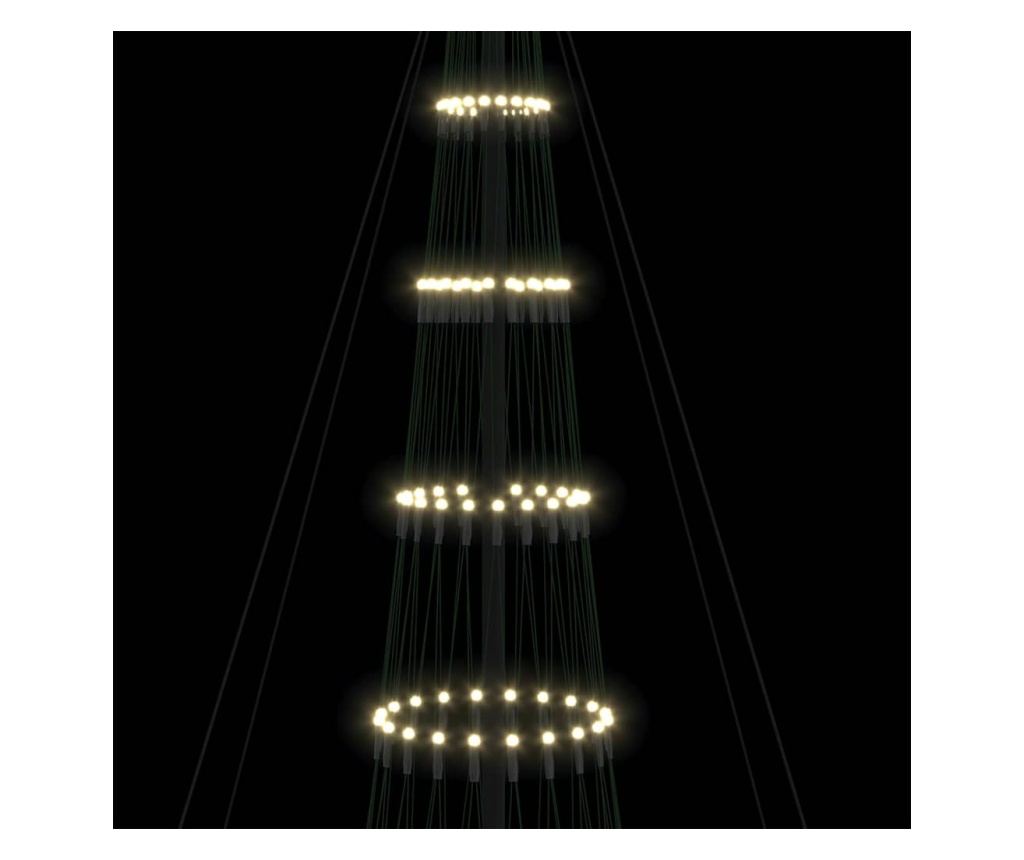 LED Коледна Елха с 555 LED светодиода Топло бяло 500 cm Метал - 6