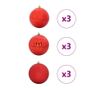 Комплект Коледни Играчки XL 9 pcs Червено Пластмаса thumbnail 3