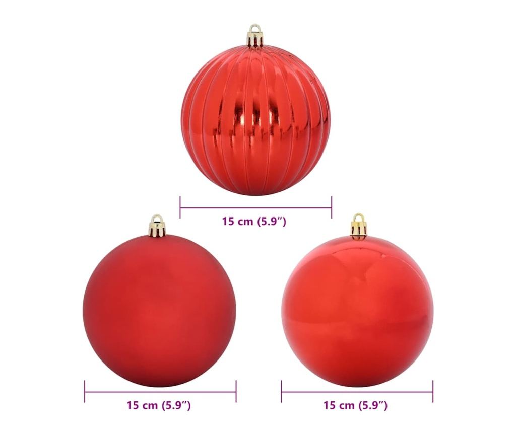 Комплект Коледни Играчки XL 9 pcs Червено Пластмаса - 5
