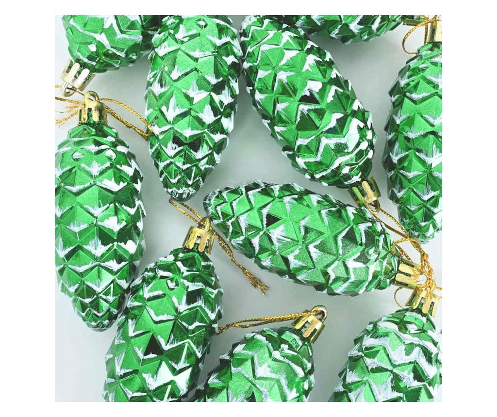Коледна топка от борови шишарки 40 pcs Зелен Пластмаса - 5