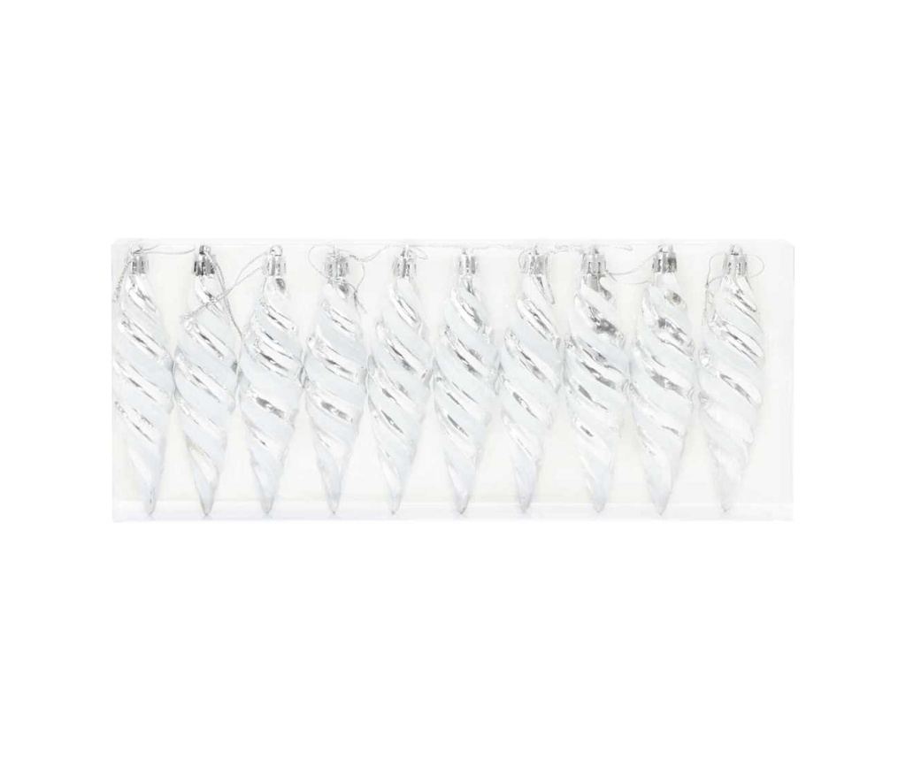 Коледна спирална топка 40 pcs Сребрист Пластмаса - 3
