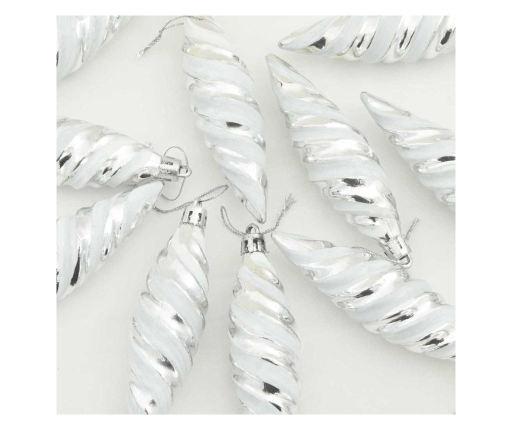 Коледна спирална топка 40 pcs Сребрист Пластмаса - 5